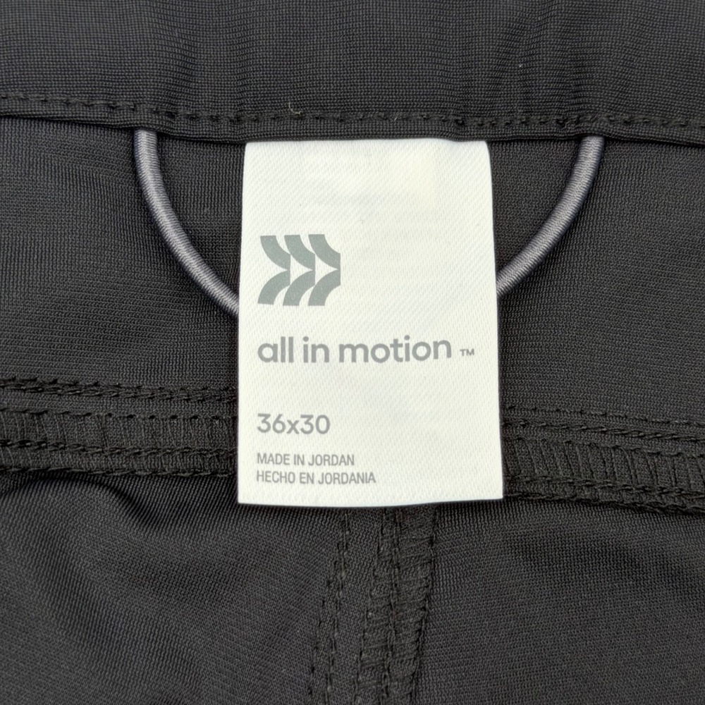 All in Motion Mens Golf Pants Black 36x30 Straight Leg Stretch Performance New - Picture 4 of 8